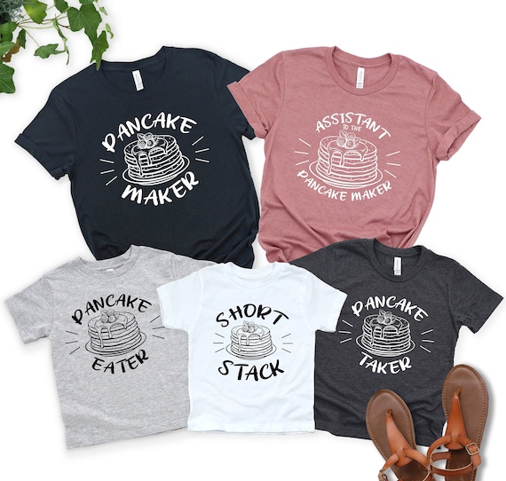 Pancake Maker Shirt, Matching Shirt, Dad and Kid Shirt, Fathers Day Tee, Family Pancake Shirt, Short Stack, Pancake Lover Kids Shirt