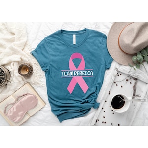 Breast Cancer T-shirt, Motivational T-shirt, Cancer Awareness T-shirt, Personalized Team Cancer T-shirt , Cancer Support Team Shirt,Support image 2