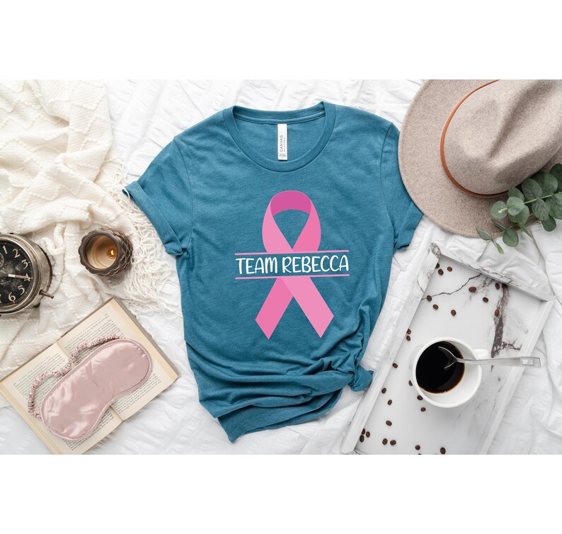 Breast Cancer T-shirt, Motivational T-shirt, Cancer Awareness T-shirt, Personalized Team Cancer T-shirt , Cancer Support Team Shirt,Support image 2