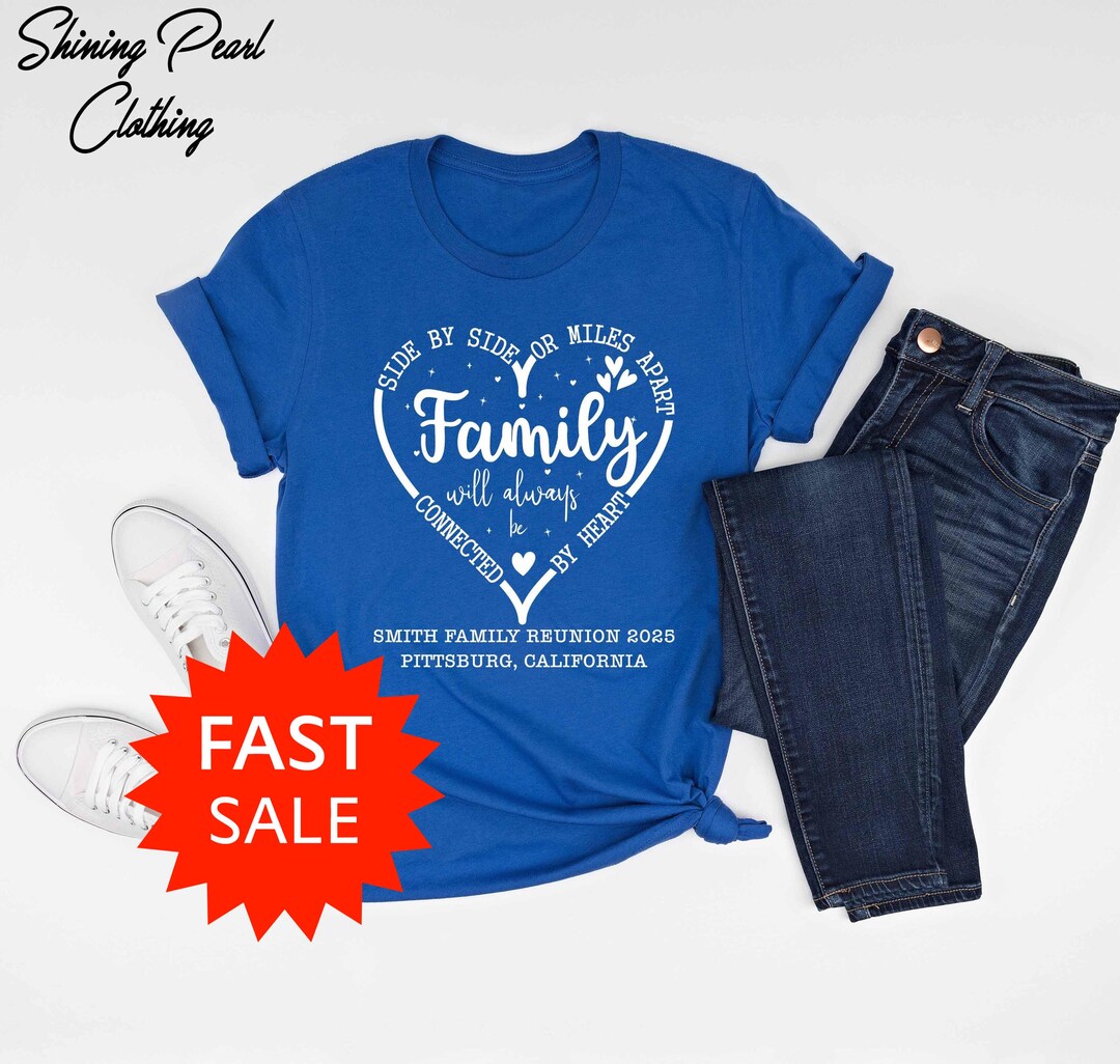 Side by Side Miles Apart Family Shirt With Custom Name and Destination ...