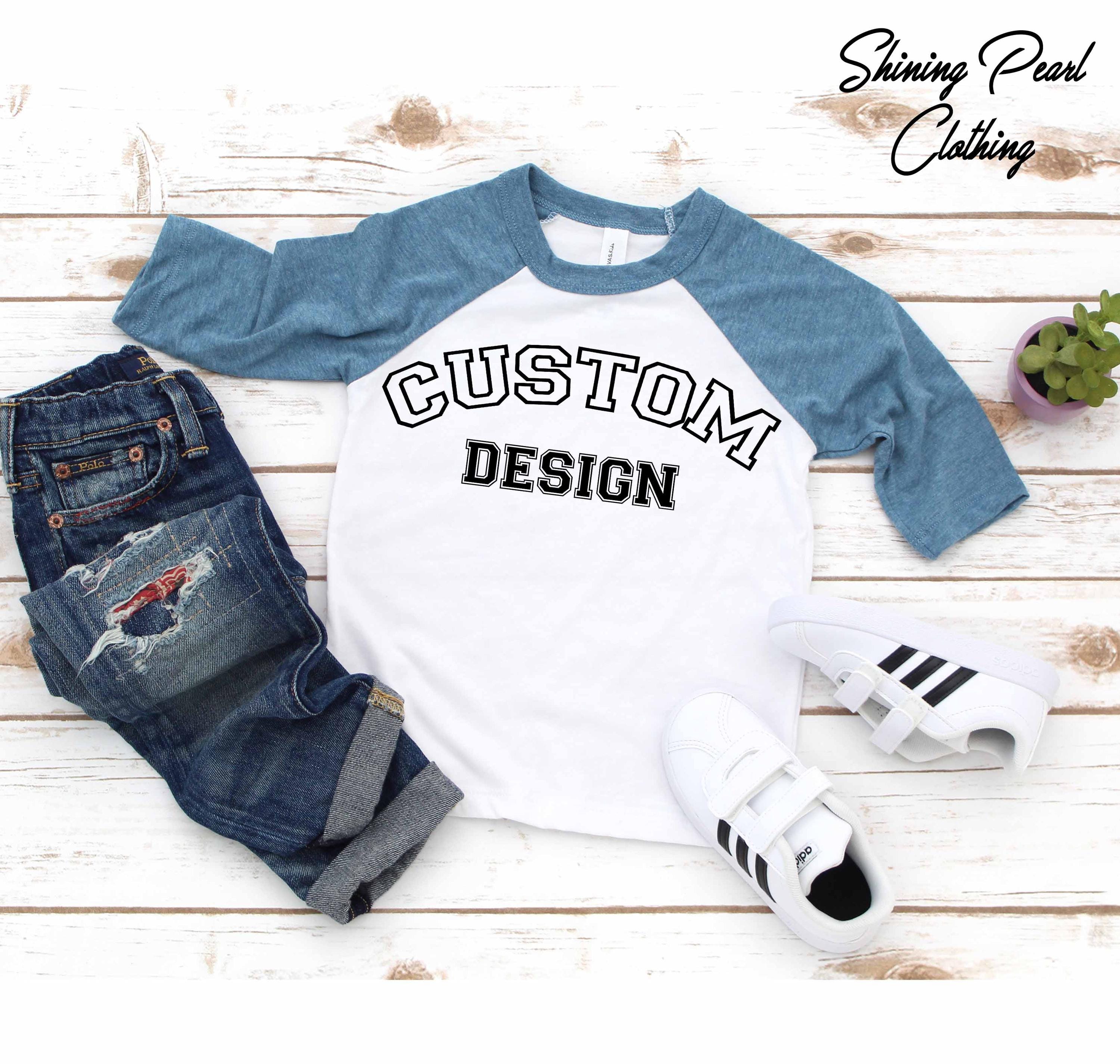 Custom Raglan With Logo, Photo, Personalized Baseball Shirt for Kids ...
