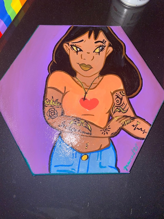 Disney Lilo & Stitch Nani Portrait With Tattoos Etsy