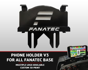 Phone Holder v3 for all Fanatec base - display your dashboard - 3D printed - CSW, CSL, GTDD, Podium - SimRacing - Phone mount.