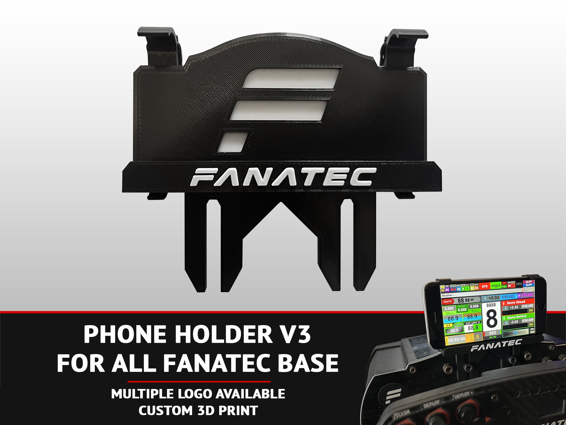 Fanatec ClubSport DD and CSL DD, CSW 2.5 Wheel Base Universal Phone Dash  Holder