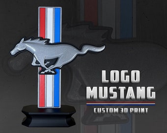 Ford mustang 3D logo - Custom 3D print - 11x5x24cm - Hand-painted