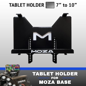 Moza Tablet-Halterung 7" bis 10" | R3, R5, R9, R12 Wheelbases | Sim-Racing-Dashboard-Halterung | 3D-gedrucktes Zubehör für iRacing Assetto LMU GT7 SimHub