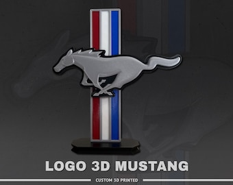 Ford Mustang Logo Statue | 3D Printed Emblem | 23cm or 14cm | Shelby GT Muscle Car Gift | Desk Decor, Garage Decoration