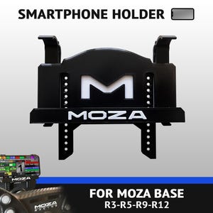 Moza Phone Holder for R3 R5 R9 R12 wheelbase - display your dashboard - 3D printed - SimRacing - Phone mount.