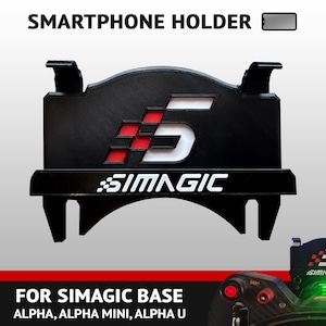 Suporte para celular Simagic para bases de volante Alpha, Alpha mini e Alpha U - exiba seu painel - Impresso em 3D - SimRacing - Suporte para celular