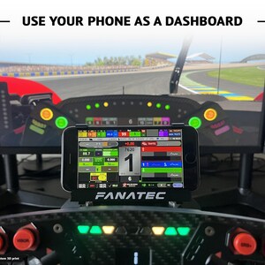 Fanatec telefoonhouder | CSL, ClubSport, Podium, DD pro | Sim Racing dashboardhouder | 3D-geprint accessoire iRacing Assetto LMU GT7 SimHub afbeelding 2