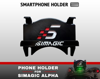 Simagic Phone Holder | Alpha Mini, Alpha & Alpha U Wheelbases | Sim Racing Dashboard Mount | 3D printed accessory iRacing LMU GT7 SimHub