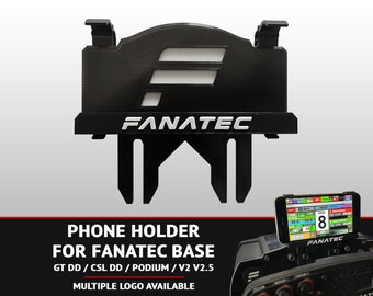 Phone Holder v3 for Fanatec base - display your dashboard - 3D printed - CSW, CSL, GTDD, Podium - SimRacing - Phone mount.