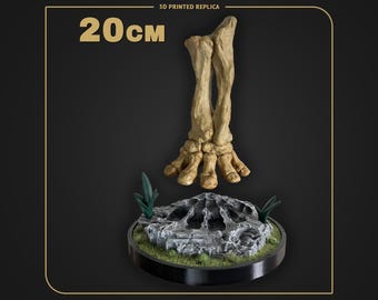 Stegosaurus Foot & Footprint Diorama | 3D Printed Hand Painted Dinosaur Display | Scale 1:7 - 20cm | Removable Foot | Fossil Replica