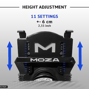 Uchwyt na telefon Moza | Rozstawy osi R3, R5, R9, R12 | Uchwyt na deskę rozdzielczą Sim Racing | Drukowany w 3D dodatek iRacing Assetto Corsa LMU GT7 SimHub zdjęcie 3