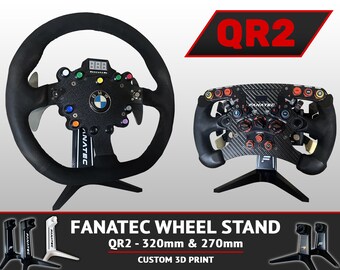 Fanatec Wheel Stand QR2 - Custom 3D print for 320mm circle wheel and 270mm F1 style