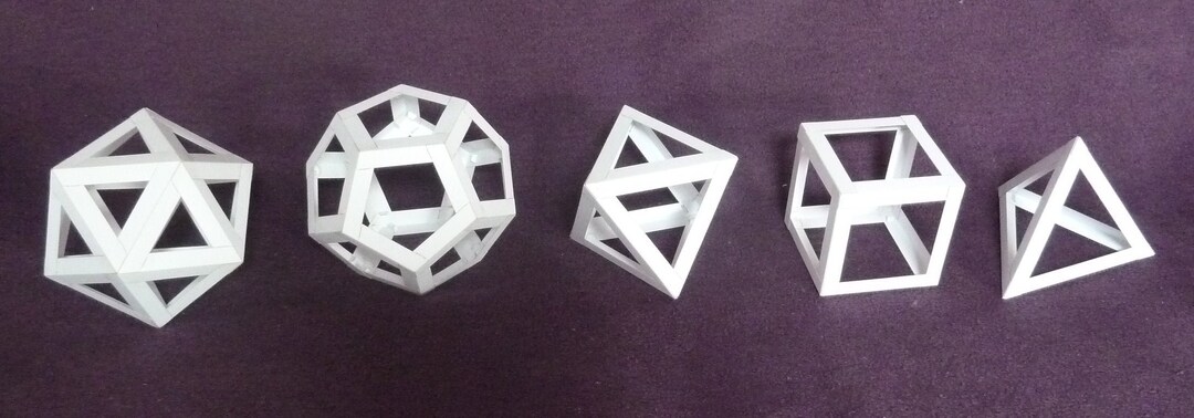 Edge Set Polyhedron Models Platonic, Archimedean or Rhombic No Glue ...