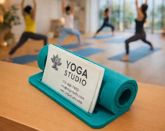 Yoga Mat Appointment & Business Card Holder, Yoga Studio Reception Gift