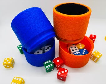 Dice Cup with Screw-On Storage, Felt Liner & Non-Slip Grip - Choose Your Colors!