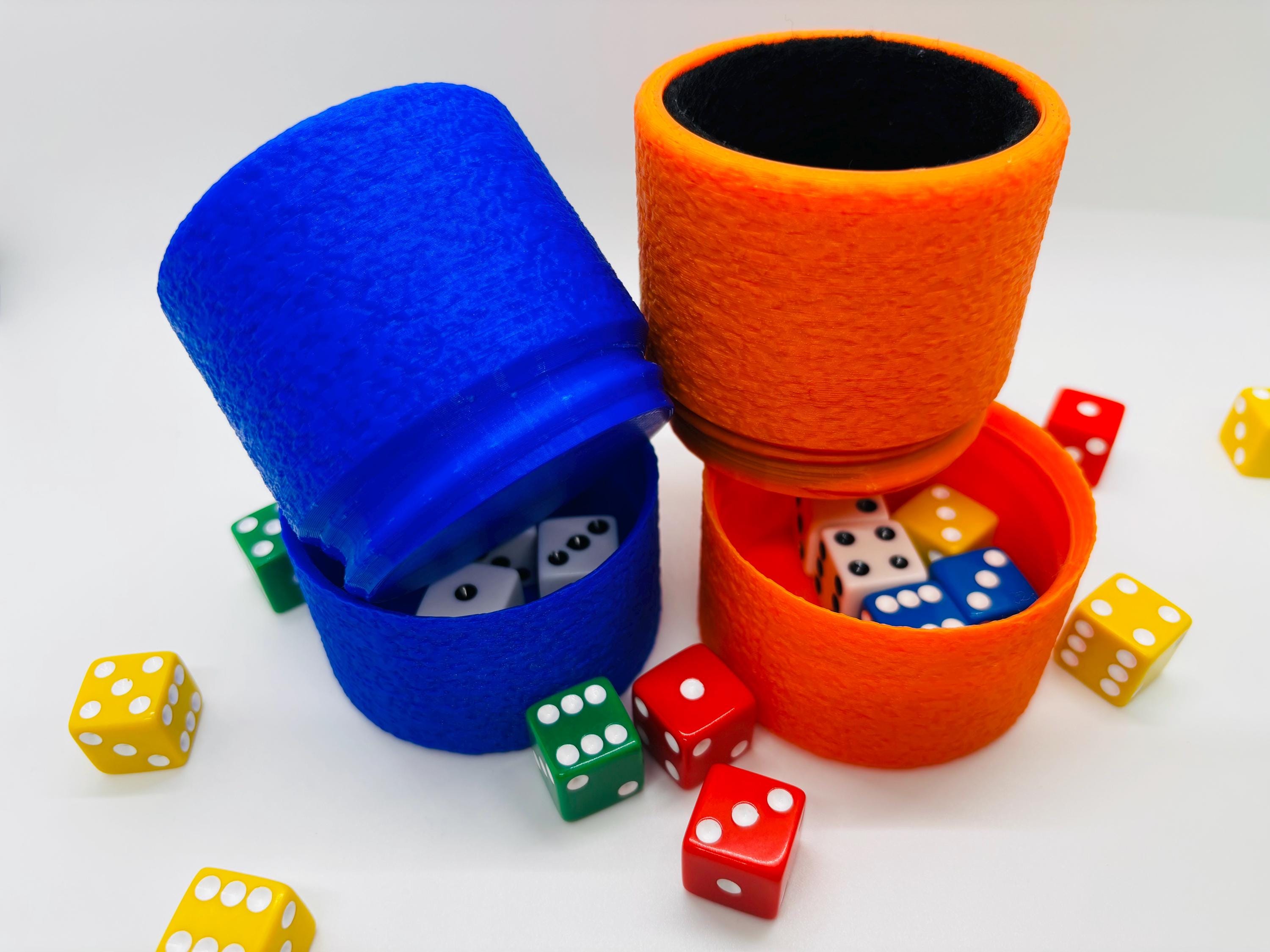 Dice ＆ Craft Cup クラップスセット ダイスゲー厶です Dice Cup With Screw-on Storage, Felt Liner & Non-slip Grip