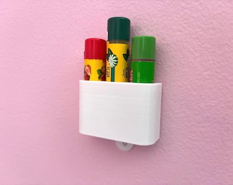 Wall Mounted Lip Balm, Carmex, Chapstick Holder, Makeup Organizer - Multiple Slot Options