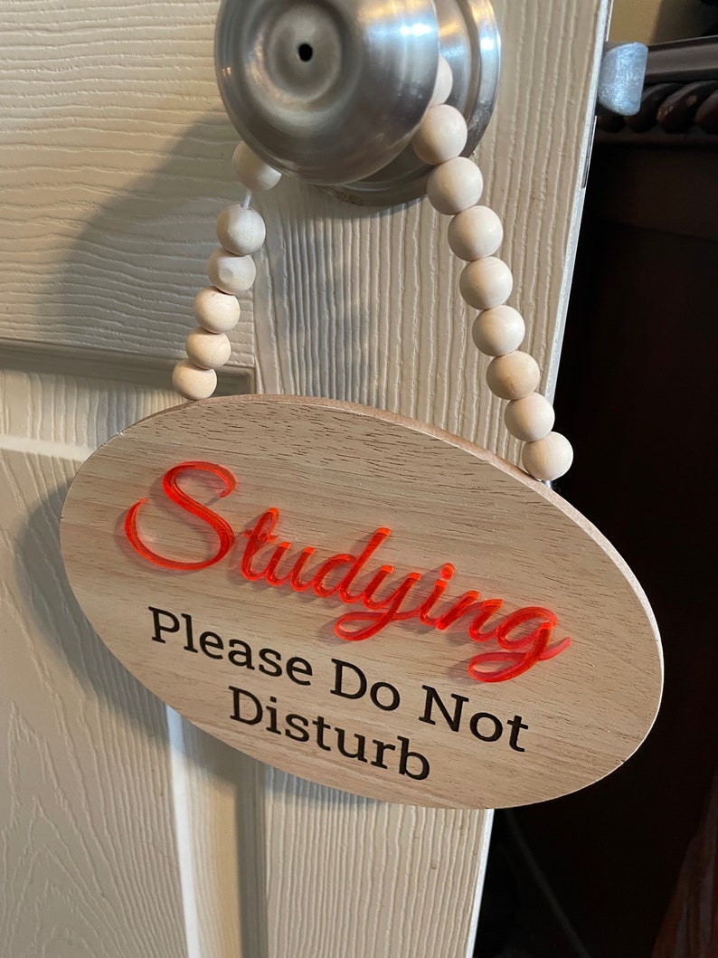Studying Door Hanger: Do Not Disturb Sign - College Dorm Decor - Etsy