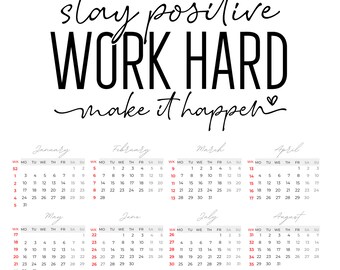 week number calendar etsy