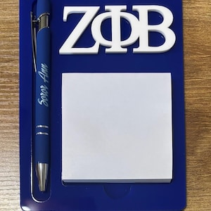 Zeta Phi Beta Holder with Notepad and personalized ink-pen