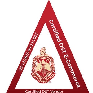 1913 Delta Sigma Theta Sorority Badge Reel - Red and White Logo with Clear Retractable Alligator Clip - Certified Vendor image 5