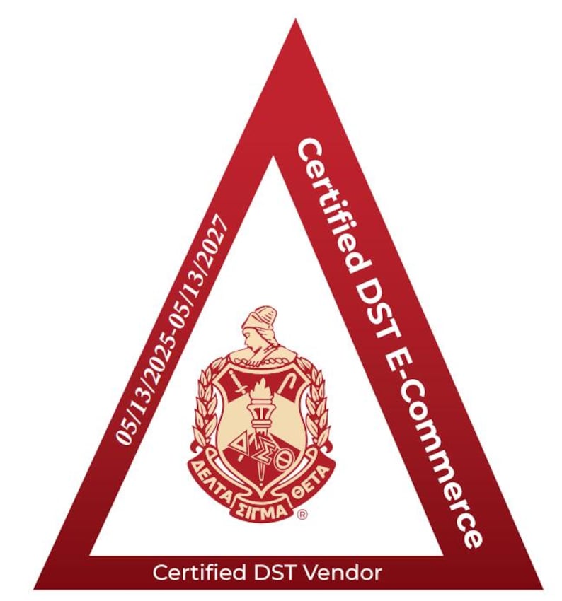1913 Delta Sigma Theta Sorority Badge Reel - Red and White Logo with Clear Retractable Alligator Clip - Certified Vendor image 5