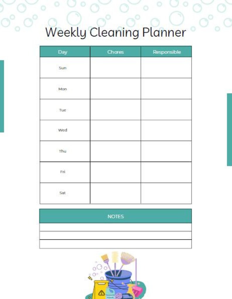 Printable Cleaning Planner - Etsy