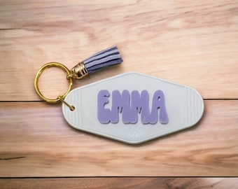 Retro Acrylic Keychains Vintage Motel Style