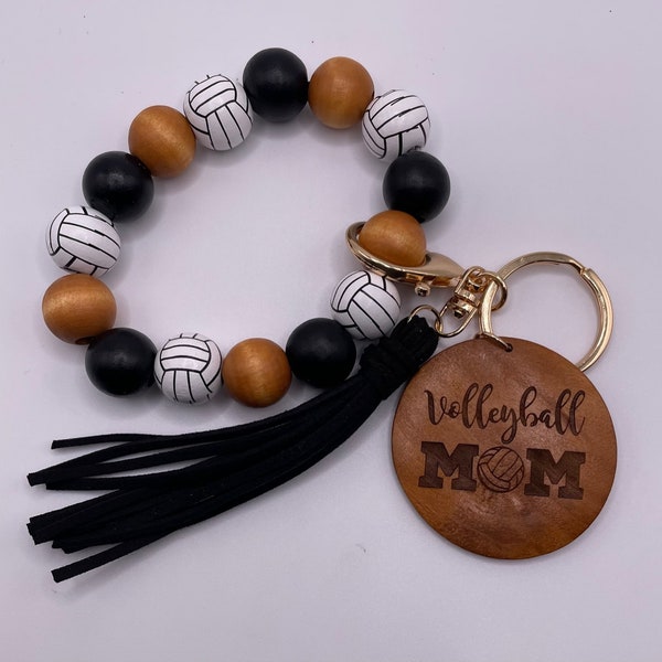 Engraved Volleyball Keychain Wristlet