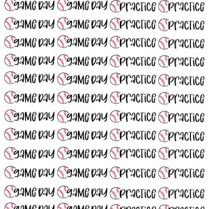 56 Matte Baseball Game Day & Practice Planner Stickers