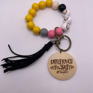Engraved Teacher Keychain Wristlet