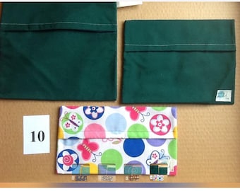 Reusable Sandwich Bag Set of three, Reusable Snack Bag, Lunch Pocket, Reusable Lunch Bag, Ecco Friendly