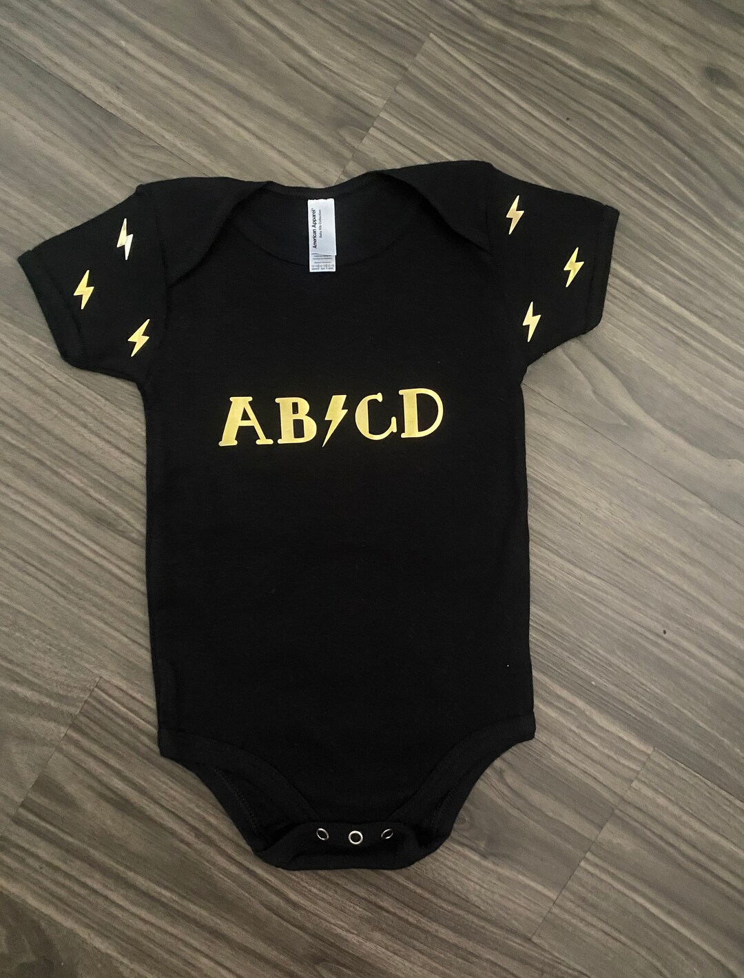 ABCD Onesie With Lightning Bolts - Etsy UK
