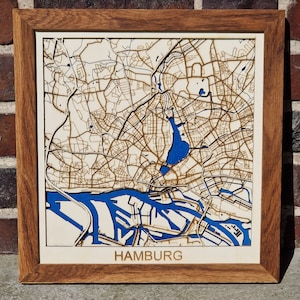 Personalisierter 3D Stadtplan aus Holz | Individuelle 3D City Map | Deine Stadt aus Holz | Multilayer Karte aus Holz