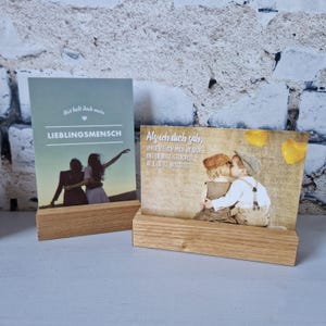 Fotohalter Kartenhalter Holz | Fotoleiste Holz | Fotoleiste personalisiert | Kartenhalter Eiche