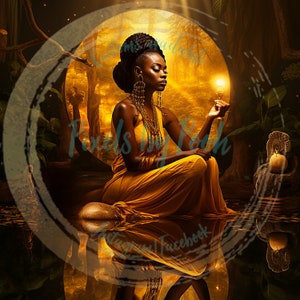 Osun|Oshun’s Reflection|Orisha|Black Woman|PNG|