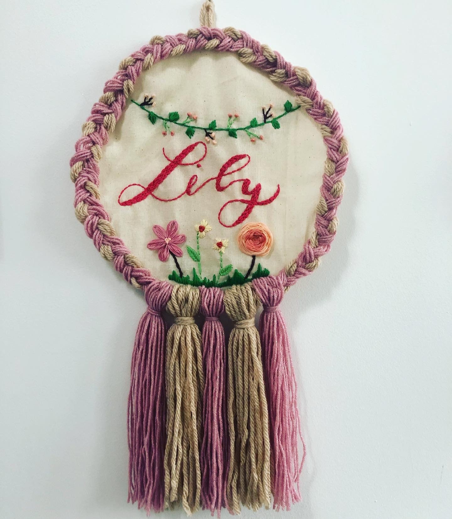 Personalised Embroidered Wall Hanging Etsy UK
