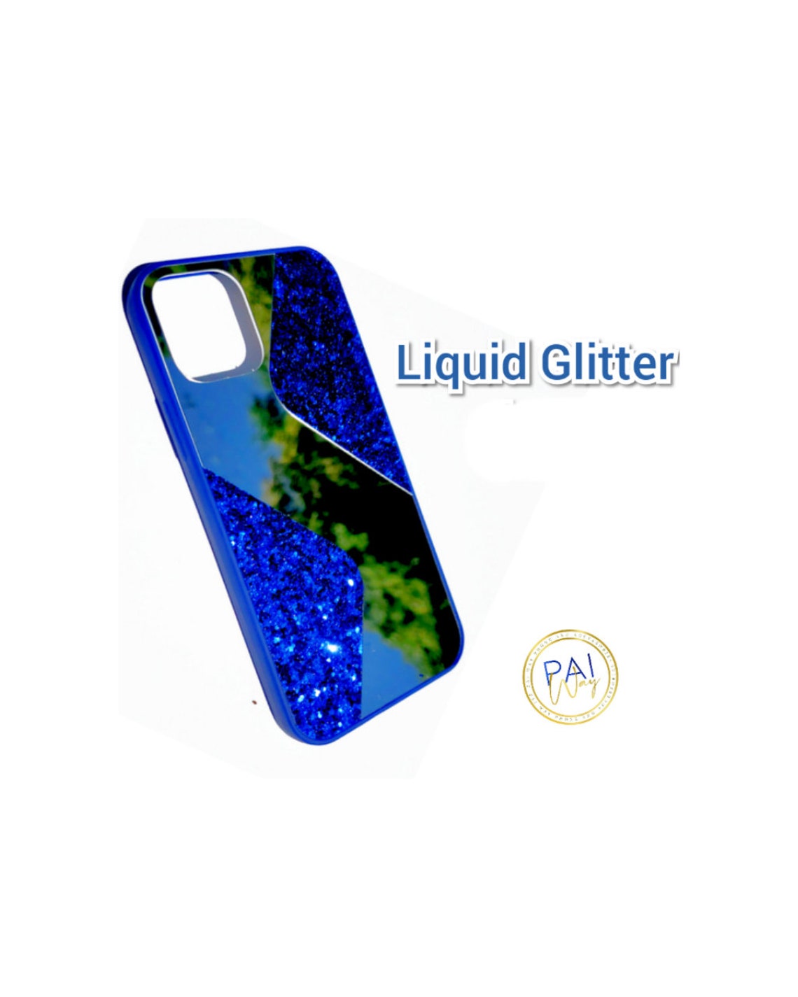 Blue Glitter IPhone Case Etsy