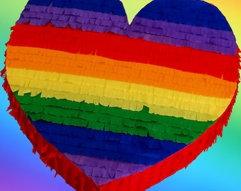 Große Herz-Pinata, 50 x 50 individuelle Pinata-Geburtstagsparty-Zubehör, Liebes-Herz-Pinata, Herz-Pinata, Regenbogen-Herz-Pinata, Stolz