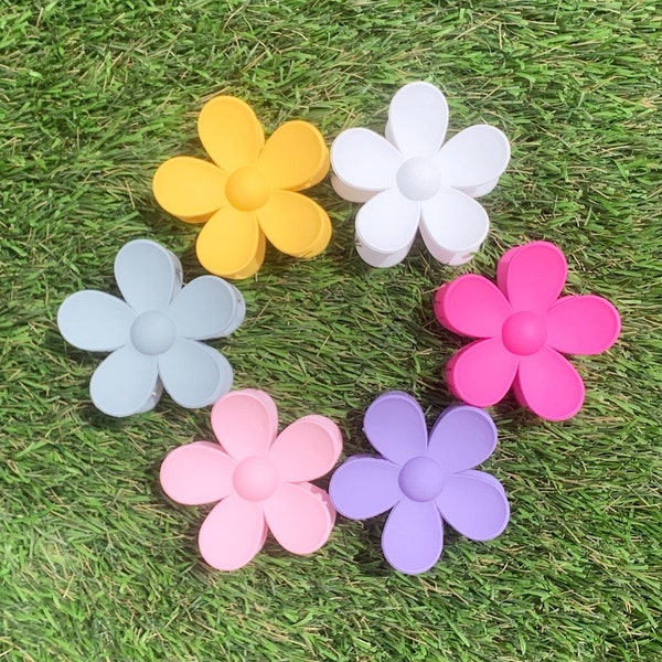 Flower Hair Claw Clip, Daisy Hair Clip, Summer Hair Claw, Large Hair Claw, Colorful Hair Claw