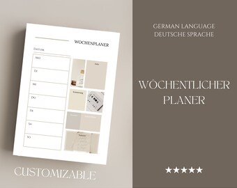 Get Things Done: Weekly Planner for Crushing Your To-Do List | Customizable Template | GERMAN LANGUAGE