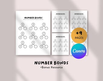 Number Bonds Worksheet | Kindergarten Math Printable | Addition Practice | Early Math Activity | Homeschool Learning PDF
