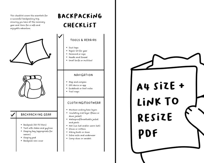 PDF Backpacking Checklist Essential Gear & Packing Guide Outdoor