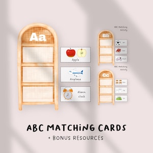 Cartões de correspondência do alfabeto para crianças, jogo de correspondência do alfabeto para impressão, atividade de reconhecimento de letras para crianças pequenas, educação pré-escolar
