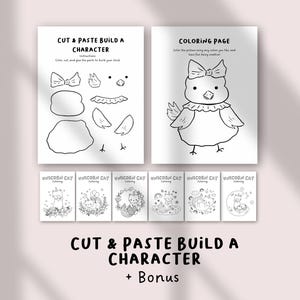 Build a Chick Cut & Paste Craft – Printable Spring Animal Activity for Kids, Easter Farm Craft, Baby Chick DIY Art Project, Instant Download