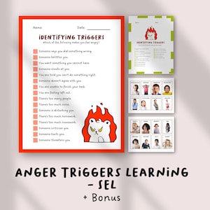 Wutauslöser Diagramm für Kinder | SEL Printable für Emotionale Regulierung | Sozial emotionales Lernen PDF | Beruhigendes Ecke-Werkzeug | Quelle