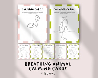Breathing Animal Calming Cards | SEL Mindfulness Activity for Kids | Emotional Regulation | Calm Down Strategy PDF | Coping Skills Tool